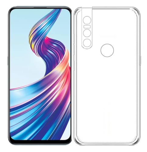 Image of COVERBLACK Soft Rubber Silicon Clear Back Cover Compatible Model for Vivo V15 - Transparent