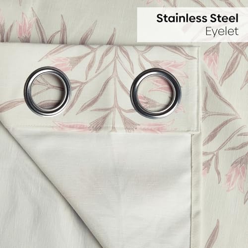 Image of haus & kinder Digital Printed Cotton Door Curtain 7 Feet Long Pack of 1 Door Curtain, 7 Feet Curtain for Door (Petal Drift, Light Pink 130x213 CM)