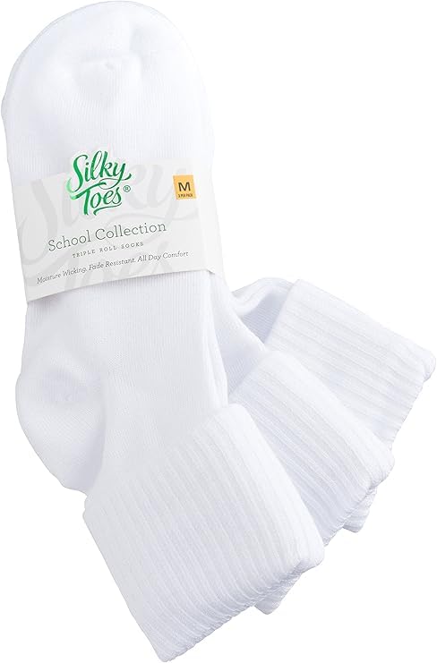 Image of Silky Toes Womens Soft Rayon from Bamboo Socks | 3-6 Pairs Breathable Seamless Toe Crew Socks | Casual Dress Womans Socks