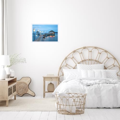 Image of JCJMY 9x14 Picture Frame White for Wall Hanging, Wall Mounting Horizontally or Vertically, 9 x 14 Wall Gallery Poster Photo Frame with Shatter Resistant Plexiglass, White