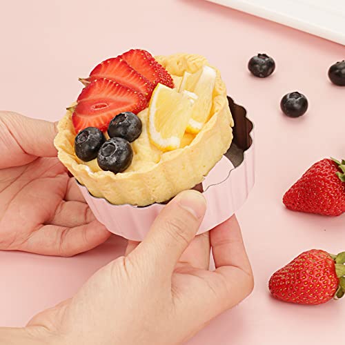 Lifvcnt Mini Tart Pans With Removable Bottom, Mini Cheesecake Muffin Pan Nonstick, Mini Pie Tart Shells Molds For Baking, Included 6 Tart Pan And 1 Pressure Tamper #TOP3