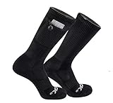 TCK Performance Zip Pocket Crew Socks, Stash & Dash (Black, Medium)