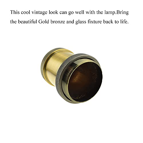 Hahiyo E26 E27 Lamp Socket Screw In Mount Light Bulb Holder Fixture Easy Wire Tighten Down Twist Aluminum Heat Resistant For Decor Table Electrical Circuit Assorted Total 2Pieces Gold Bronze #TOP4