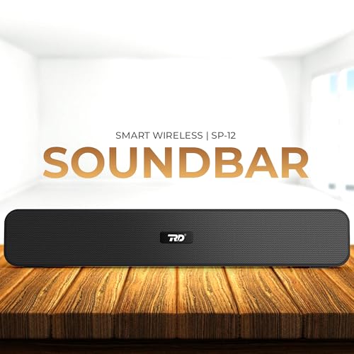 Image of RD SP-12 Smart Portable Wireless Bluetooth Soundbar Speaker with Bluetooth v5.0, FM Radio, USB, TF Card, AUX, Hands-Free Calling, Portable Stereo Speaker, Deep Bass Sound - Black