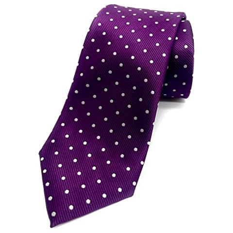 Scott Allan Collection Polkadot Purple Tie | Purple Ties for Men | Carbata Para Hombre Elegantes | Dark Purple Necktie Plum Tie's for Him Cover