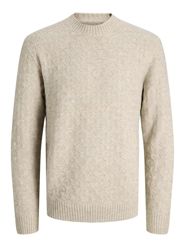 JACK & JONES Jprblasimon Structure Knit Crew Neck, Forro Plateado., S