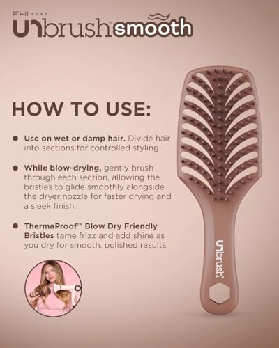 Image of FHI Heat UNbrush Smooth Collection Heat Resistant Detangling Smoothing Brush for Pain-Free Brushing on All Hair Types