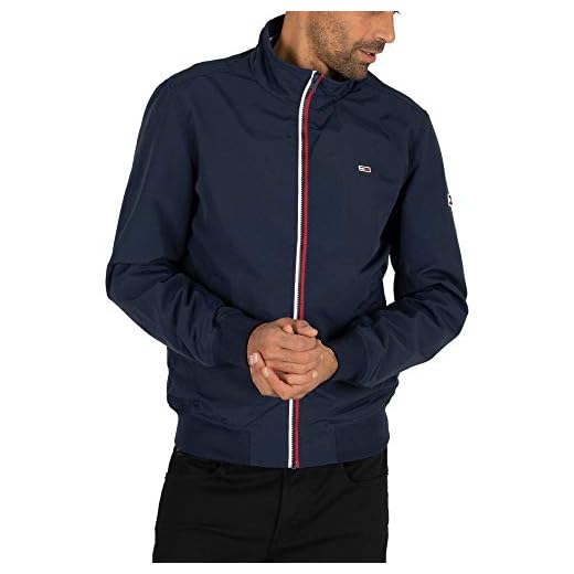 Tommy Jeans Cazadora Chaqueta Bomber Essential con Parche,Deportiva y Elegante, Black Iris, M para Hombre