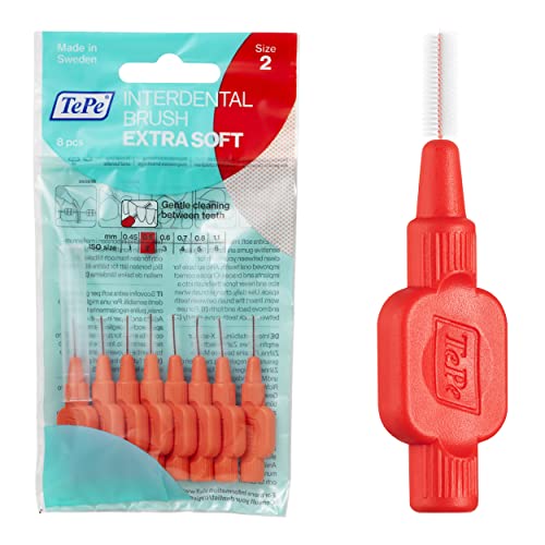 Tepe Interdental Brush, Lt Red X Soft - 0.5mm (8 Pieces/Packet)