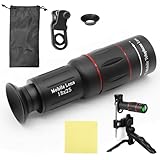 CANNER 18x25 単眼鏡 高倍率 小型 片手操作 品質な視界 写真撮る 単眼望遠鏡 高級Bak4プリズム 高透過率 防水 広角レンズ 伸縮式三脚、携帯電話ホルダー、キャリングポーチ、野球観戦、 バードウォッチング