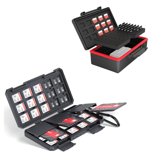 Vertical Style Memory Card Case + New Memory Card Case: for Storage SD SDXC SDHC & TF MSD Cards