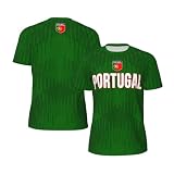 Portugal Flagge (2) Sport-Trikot Mesh-T-Shirt 3D-Druck für Laufen, Radfahren, Fußballfans und Fitness-Shirts