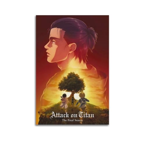 AKRHARWB Poster L'Attaque des Titans - Art mural vintage élégant - Peinture décorative pour salon, chambre à coucher - 30 x 45 cm - Style rétro - Sans cadre