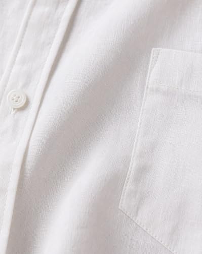 Image of Nobero Breezy Premium Linen Cotton Shirt for Men | Stylish Casual Shirts for Men | Semi Cut Collar | Box Pleat | Curved Hem | Regular Fit | Full Sleeve | S-XXXL