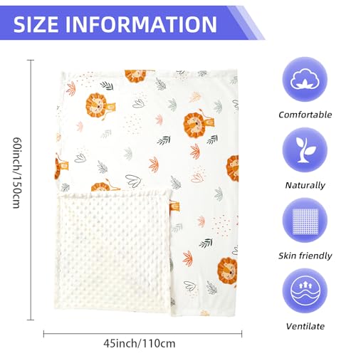 Image of Baby Nursery Bed Blankets Ultra Soft Double Layer Mini Blanket Minky Blanket Receiving Blankets Shower Gifts(Whale,45 * 60in)