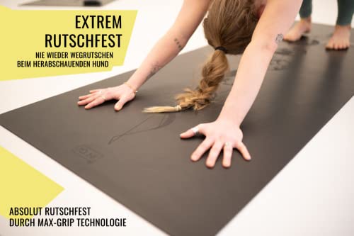byINGI Professionele yogamat inclusief draagriem, van natuurlijk rubber en extreem antislip PU, vrij van schadelijke stoffen en veganistisch, duurzaam, voor alle soorten yoga, ontwikkeld door yogaleraren, 183 x 68 x 0,4 cm - Image 3