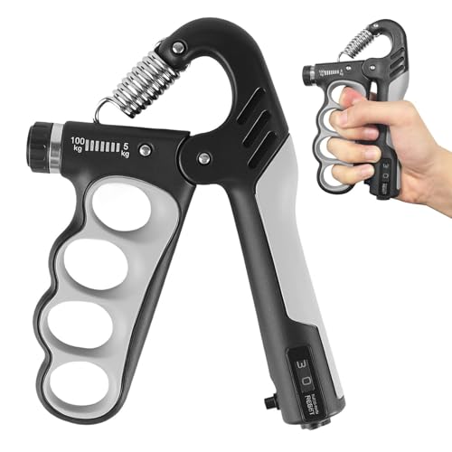 Xolear Handgriff Trainer, 5–100 kg Unterarm Trainingsgerät, Griffkraft Trainer mit Integriertem Zähler, Geeignet für Sportler und zur Handregeneration Sowie für das Training von Hand und Unterarm