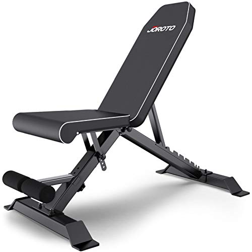 JOROTO Adjustable Weight Bench Strength Training Incline Decline Bench Full Body Workout Bench 8 Adjustable Angles Exercise Bench for Home Gym