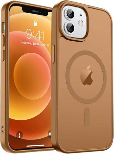 Image of AIBEX Back Cover Case for Apple iPhone 12 /12 Pro MagSafe Compatible | Slim Case with Wireless Charging Support | Shockproof, Anti-Fingerprint & Lightweight Military-Grade Protective Cover - Brown