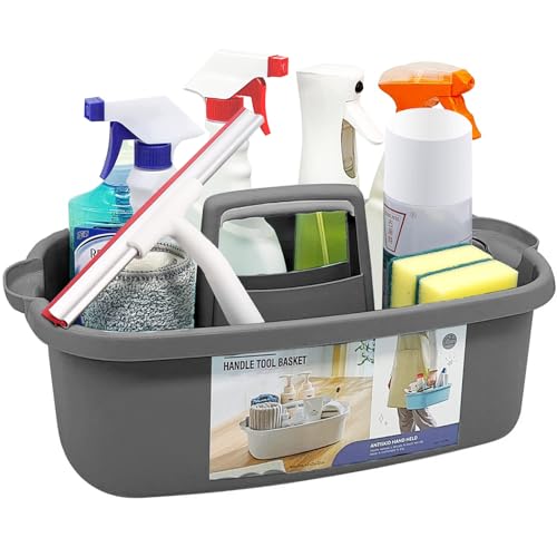 Mejores comprativas On-line Articulos para baño hogar del mes. 34 Cesta Grande de Almacenamiento para Ducha, Organizador de Suministros de Limpieza Con Asa, Cesta de Almacenamiento de Plástico, Organizador Portátil para Herramientas de Baño...