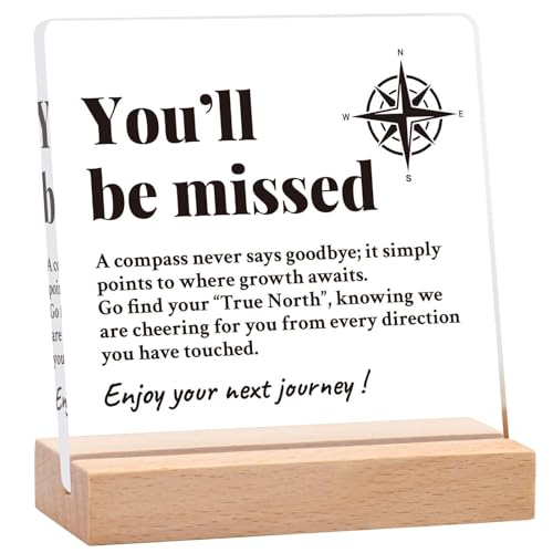 Going Away Gifts for Coworkers Leaving, Thoughtful Compass Sign, Goodbye Farewell Gift for...