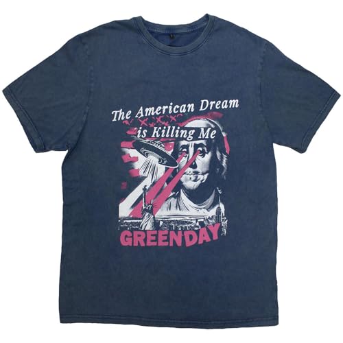 T-shirt Green Day American Dream avec logo officiel de groupe rock punk en coton noir