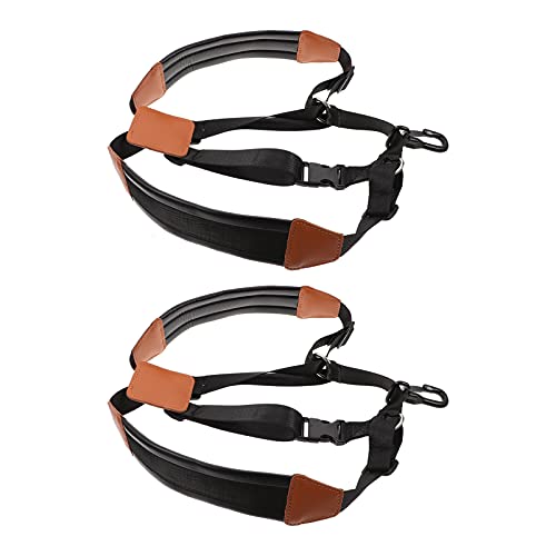 HANABASS 2Pcs Saxophone Shoulder Straps Comfortable Black Fixing Harness for Saxophone Accessories for Beginners and Students