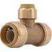 SharkBite U412LFA Plumbing Fitting, 3/4 inch x 3/4 inch x 1/2 inch, Brass