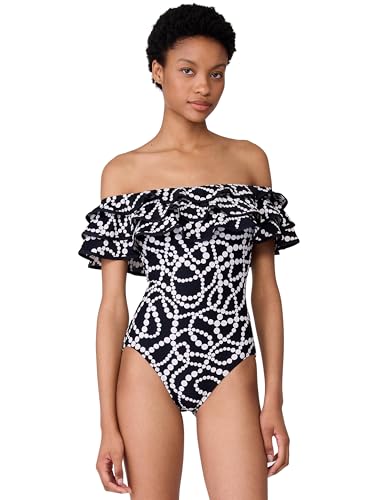 kate spade new york Women's String of Pearls Triple Ruffle One Piece