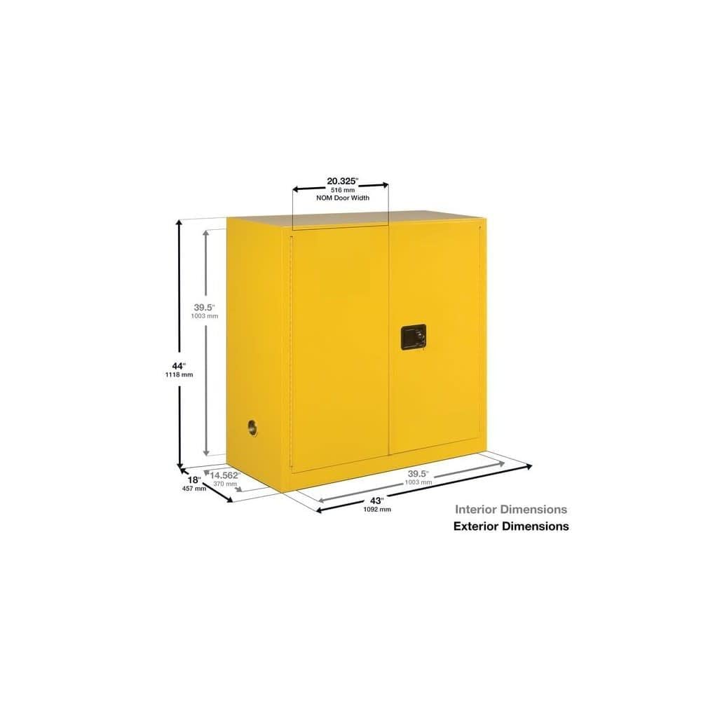 15 Gallon Flammable Safety Storage Cabinet Door Type: Self Closing