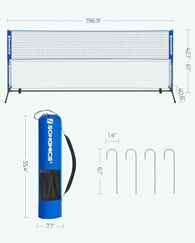 image for SONGMICS Portable Badminton Volleyball Tennis Pickleball Net for Backy