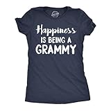 Womens Happiness is Being a Grammy Funny T Shirt Gift Grandmother for Grandma Funny T Shirts Mother's Day Tops for Women Cool Grandma Top Women's Novelty Navy XL