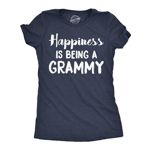 Womens Happiness is Being a Grammy Funny T Shirt Gift Grandmother for Grandma Funny T Shirts Mother's Day Tops for Women Cool Grandma Top Women's Novelty Navy XL