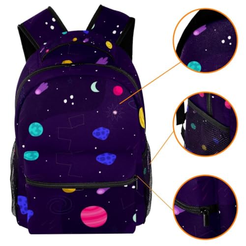 Mochila escolar impermeable con diseño de cielo estrellado para portátiles y libros de texto 3
