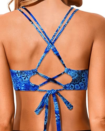 Image of Holipick Twist Front Bikini Tops for Women - Push Up Bathing Suit Top Padded Swimsuit Top