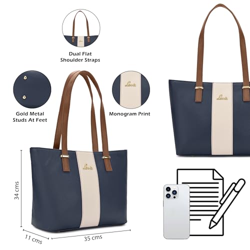 Image of Lavie Women's Kara Colourblock Tote Bag for Women | Tote Handbag for Work | Ladies purse | Stylish Shoulder Bag | Gift for Women