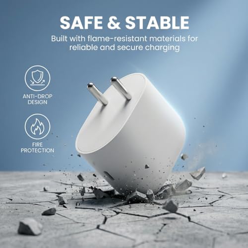 Image of 45W Type-C PD Fast Charging Adapter Compatible with Google Pixel & Chromebook | PPS Rapid Power Adapter Ultra Fast USB-C Charger | White Original Charging Speed