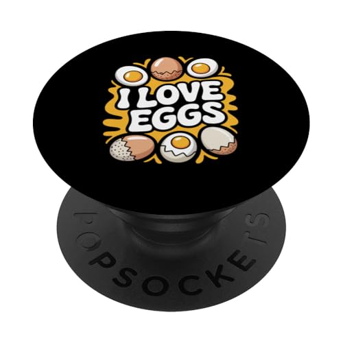 I Love Eggs Funny Breakfast Lover Art PopSockets PopGrip Adesivo