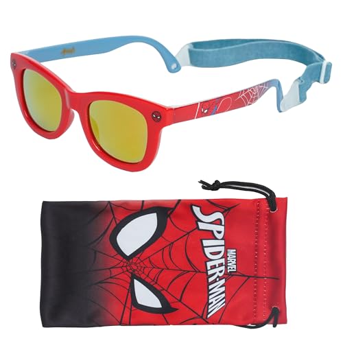 Arkaid Spider-Man Sunglasses for Baby 0-24m | Safe UV Protection | Flexible for Comfort | Includes Spider-Man Case and Easy Detachable Strap | Infant/Toddler