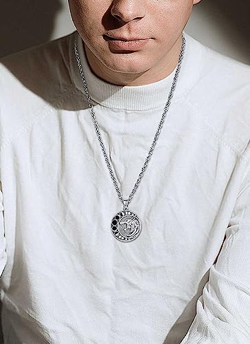 CELESTIA 925 Sterling Silver Viking Necklaces for Men Women Thors Hammer/Viking Wolf/Viking Runes/Yggdrasil4