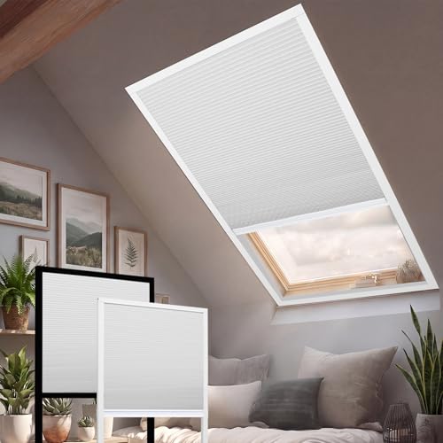 BERISSA Blackout Skylight Shade for Windows,Cordless Cellular Blinds for Ceiling,Honeycomb Blinds...