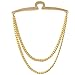 Danny shi Men's Silver Golden Tie Chain Set, Gift Boxed (Silver Golden)