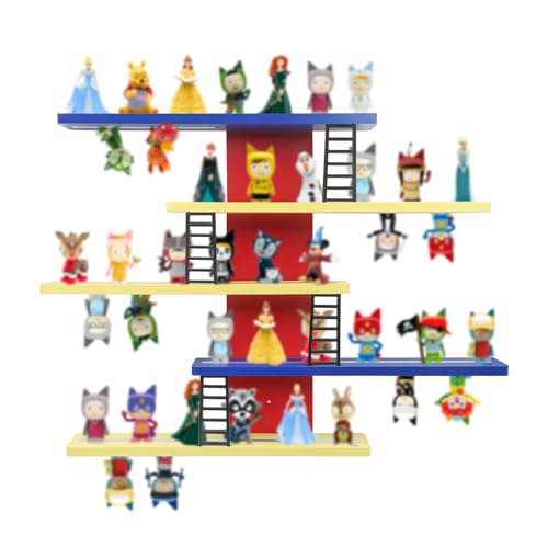Image of Taladad for Tonie Shelf,Tonies Storage for Creative Tonies Magnetic Wall Shelf for Tonie Figures,12-35 Characters,Wooden Hanging Shelf for Kids (Colorful)