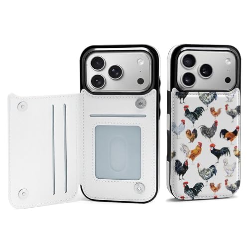 iPhone17 Pro用ケース ニワトリ 鶏 動物 アイフォン17 Pro用ケース スマホケース 財布型 おしゃれ かわいい 保護カバー 携帯ケース カード収納 互換性のある 2025年新型