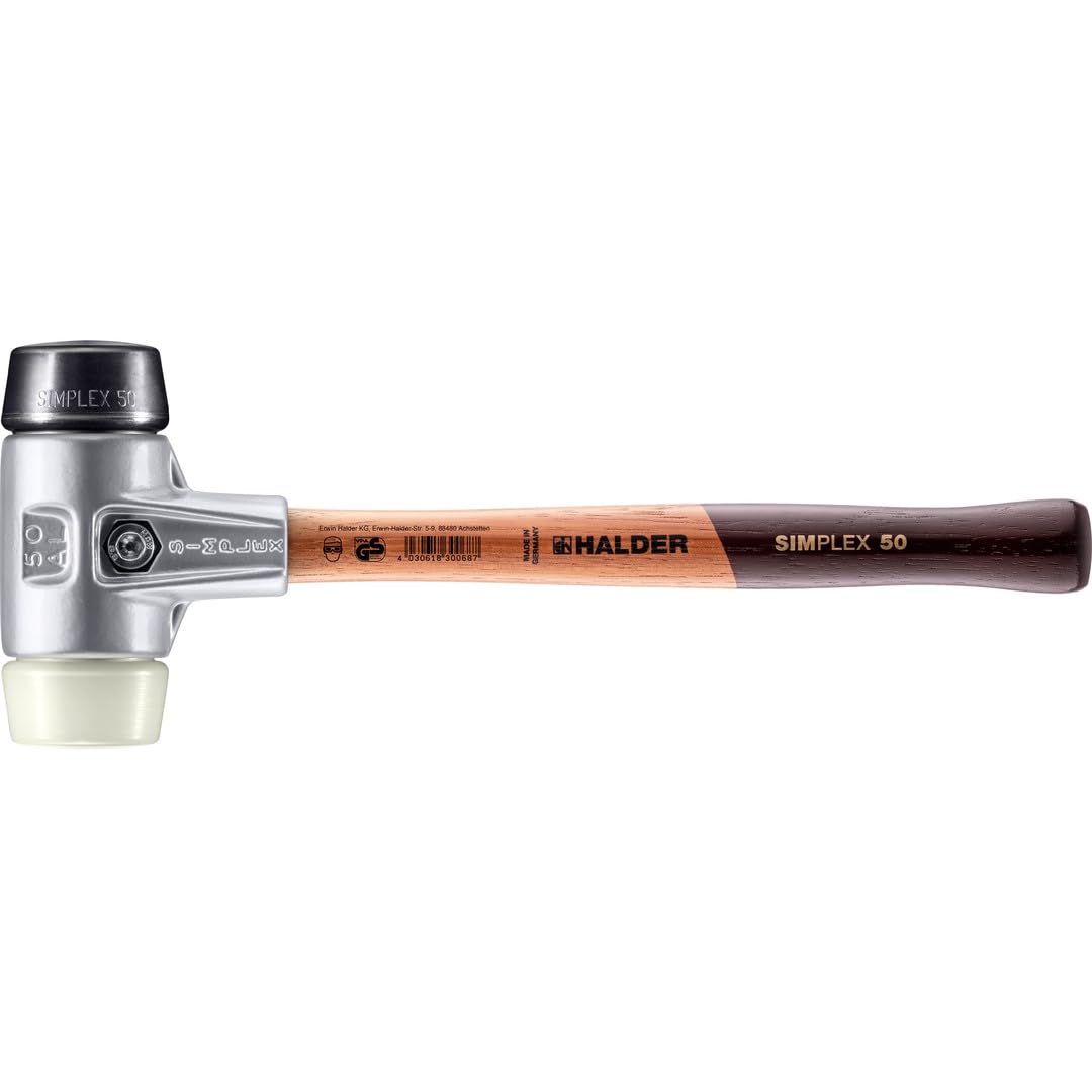 Halder 3128050" guma Simplex/nylon młot z miękkiej twarzy, wielokolorowy, 50 mm