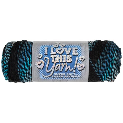 Image of Hobby Lobby Print I Love This Yarn, 701 Aqua & Black, Set of 2 | 4 Medium Weight, 252 Yards Per Skein
