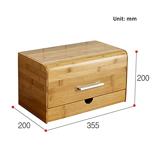 Boîte à pain en bambou durable avec couvercle rabattable de cuisine - 7