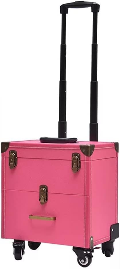 Ladies Multi-layer Large-capacity Cosmetic Case Manicure Tattoo Rolling Cosmetic Case Multi-function Trolley Suitcase(black-JoJo's Bizarre Adventure1)