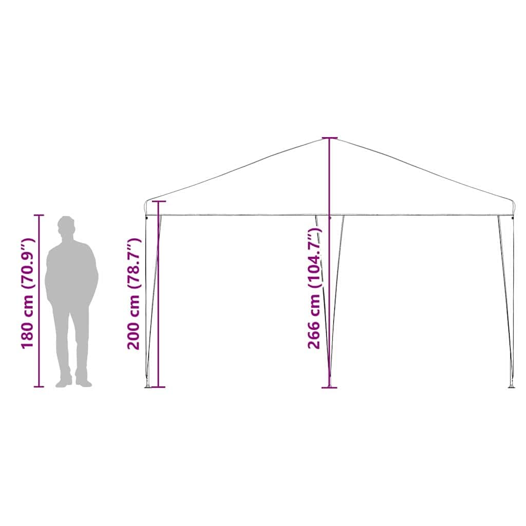 vidaXL Carpa de Fiesta Azul 400 x 400 x 266 cm Polietileno y Acero | Acomoda cómodamente hasta 10 personas, Hecho de materiales impermeables que mantienen la lluvia fuera,