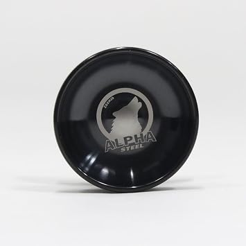 Zeekio Alpha Steel Yo-Yo - Organic Shaped Stainless Steel - Undersized YoYo with D Sized Bearing Black -White Etching